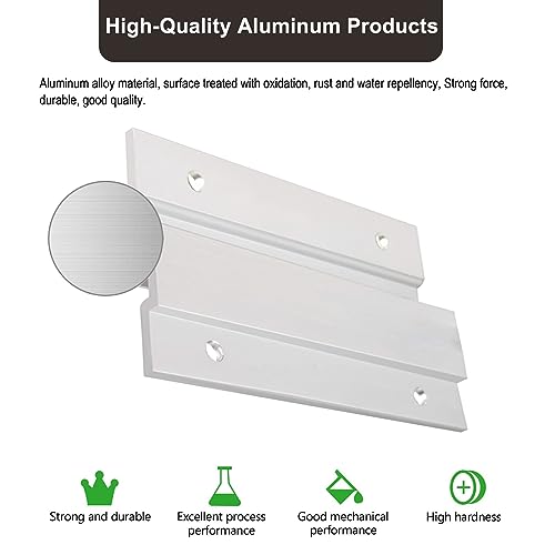 French Cleat Picture Hanger, 4 Inches Aluminum Z Hanger - 2 Pairs | Supports 50lbs, Interlocking Wall Mounting Bracket, For Mirrors, Picture, Shelf, Whiteboard, Art, Frames - size: 4 Inch-Standard