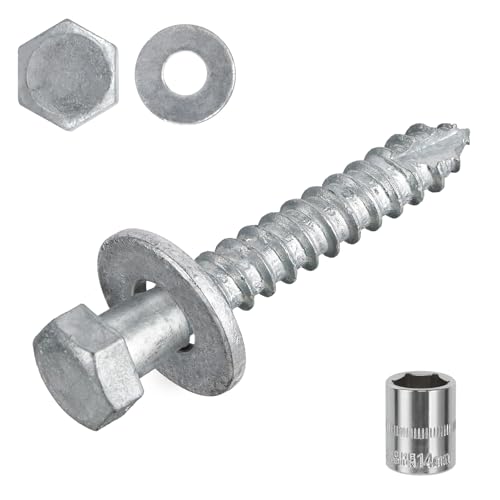 3/8" x 2" Lag Screws Bolts with Washers(50Pcs) - size: 3/8x2in