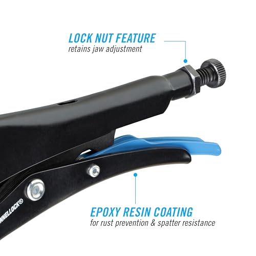 Channellock Locking Pliers 102-7 - Curved Jaw with Cutter, Epoxy Resin Coating, Forged Steel - 7 In - style: 7" Curved Jaw Locking Pliers w/ Wire Cutter