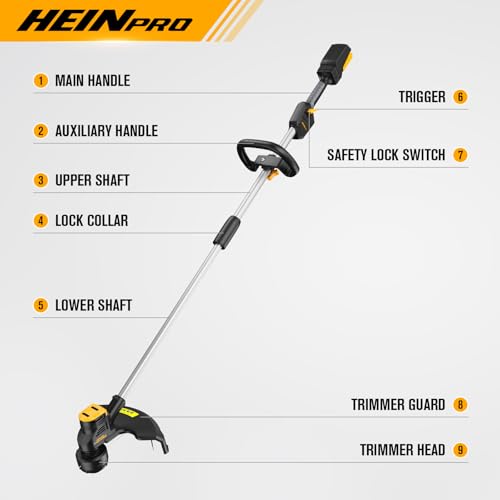 HEINPRO Cordless Weed Wacker Compatible with DeWalt 20V MAX Battery - size: 16-INCH