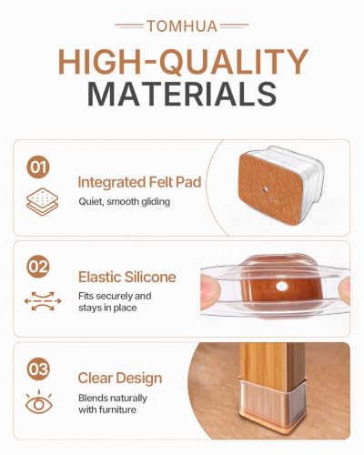 Chair Leg Floor Protectors Rectangle Caps Covers Furniture Pads - size: Large