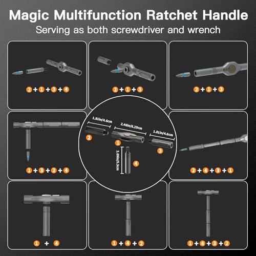 42 in 1 Multitool Set, Repair Tool Kit, Detachable Allen Wrench Ratchet Set - color: 42 in 1