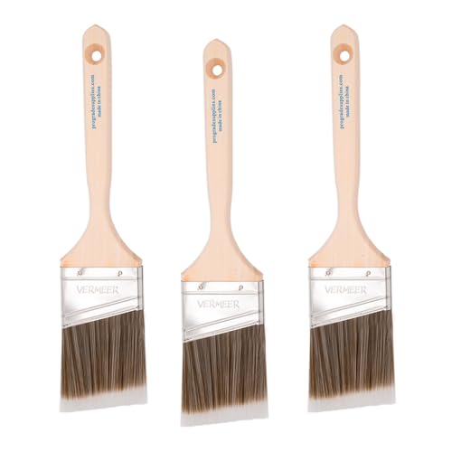 Vermeer Paint Brushes, 2.5 Inch Angled Paint Brush, Trim & Cut-in, 3 Pack