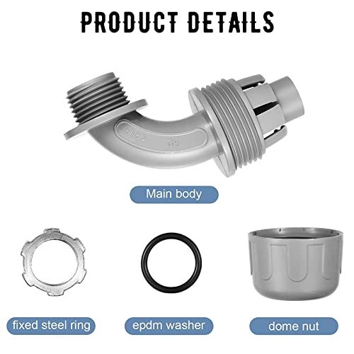 Bbto 24 Pcs 1/2 Inch Liquid Tight Connector 90 Degree PVC Elbow - size: 1/2 Inch