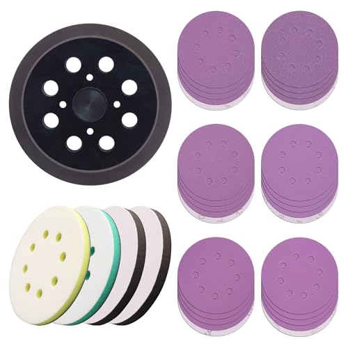 5 Inch Replacement Sander Pad Compatible with Craftsman Ridgid Ryobi 35 PCS
