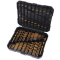 230 Pcs Titanium-Coated Twist Drill Bit Set, 3/64" to 1/2"