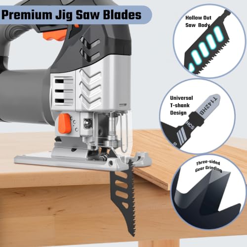 T142HB T-Shank Flush Cut Jigsaw Blades for Wood, HCS, 5 Pcs
