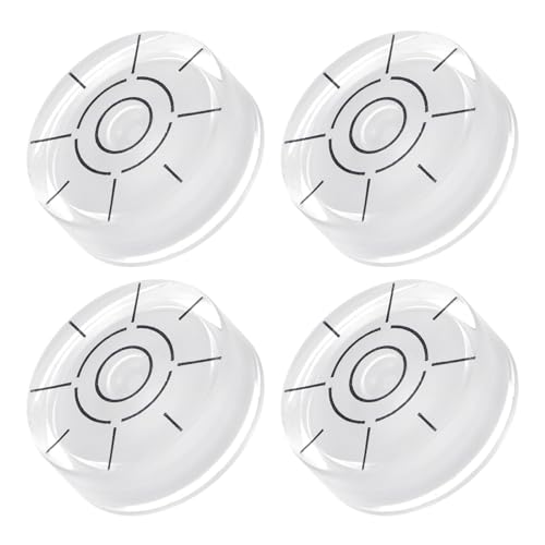 4pcs Small Circular Bubble Spirit Levels - [12mm Diameter 6mm Thickness] Mini Round RV Level Leveling Tools for Travel Trailer Turntable Camera, White - color: White, size: 12mm x 6mm