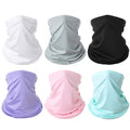 6 Pieces Summer Face Cover Scarf Mens Neck Gaiter For Men Women UV Protection Face Breathable Sun Protection Cycling Running - color: White+light Gray+black+light Purple+pink+sky Blue