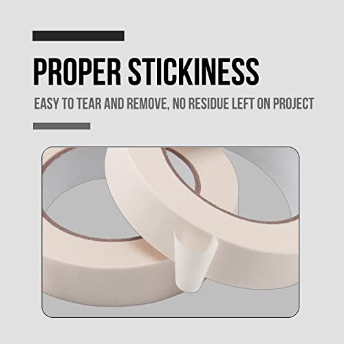 Lichamp Masking Tape 1 inch, 4 Pack General Purpose Beige White Masking Tape, 1 inch x 55 Yards x 4 Rolls (220 Total Yards) - size: 4 Rolls x 0.94 inch x 55 Yards