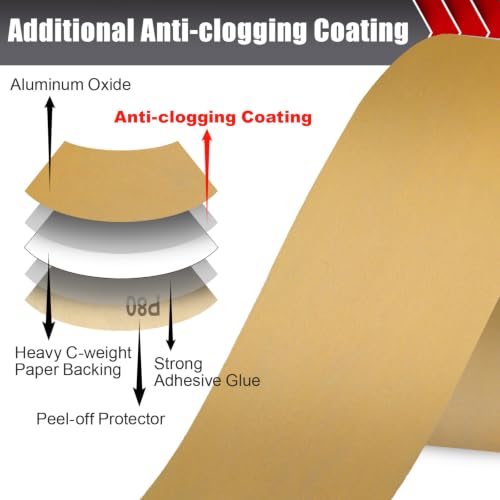 BOSHCRAFT 800 Grit PSA Longboard Sandpaper, 2-3/4" x 20 Yds Self-Adhesive Sand Paper for Woodworking & Automotive Air File Sander - size: 800 grit