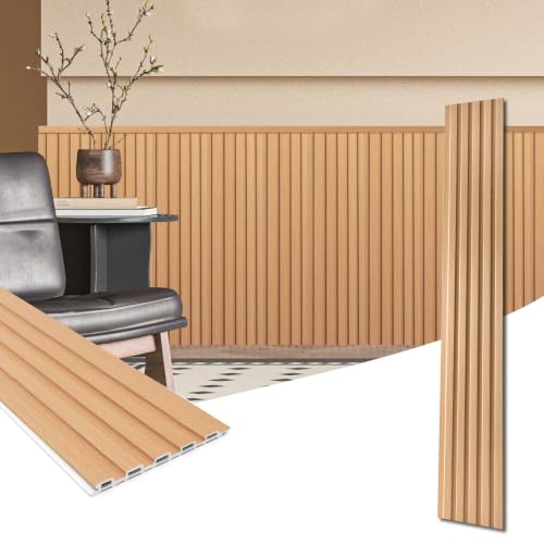 Art3d 48 x 6 Inch WPC Slat Wall Panels, 3D Wall Accents, 16-Pack, Boxwood | Real Wood Grain, Durable, Water Resistant, Wear-Resistant, No Emission, Eco-Friendly, Easy to Care, for Living Room, Bedroom - color: Boxwood, size: 48" * 6"