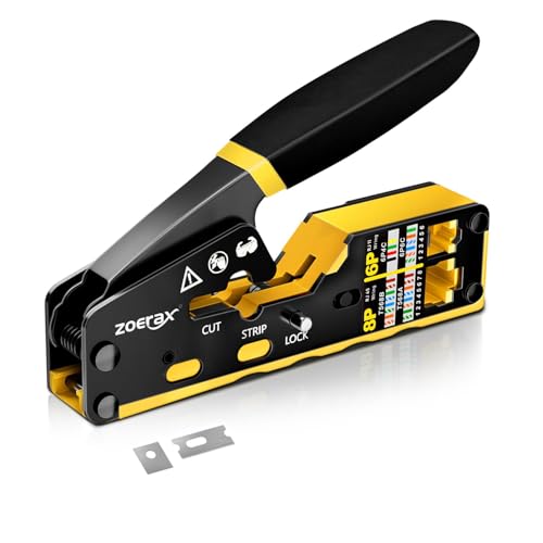 RJ45 Crimping Tool Ethernet Crimp Tool Crimper, Yellow