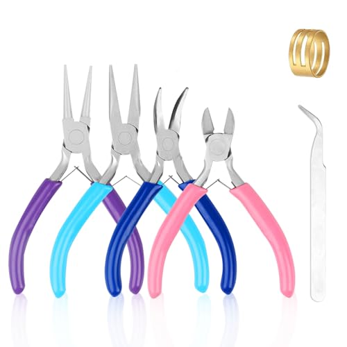 4 Pack Jewelry Pliers Set, Jewelry Making Pliers Tools - style: 4pcs-Mixed Color
