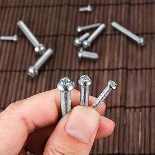 720 Pcs Nuts and Bolts Assortment Kit, M3 M4 M5 Carbon Steel Screws Bolts and Nuts and Washers Assortment Set, Assorted Cross Pan Head Machine Screws Set, with Storage Case