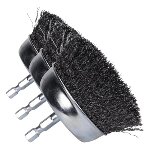 Century Drill & Tool 76221 Coarse Drill Cup Wire Brush, 2-3/4-Inch, Metal (Pack of 3) - size: 2-3/4-Inch Coarse (Pack of 3)