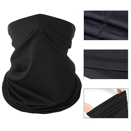 6 Pieces Summer Face Cover Scarf Mens Neck Gaiter For Men Women UV Protection Face Breathable Sun Protection Cycling Running - color: Black(12-pack)