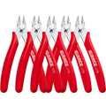 IGAN Wire Flush Cutters (Pack of 5), Precision Jewelry Making Cutting Pliers, Micro Wire Cutter, Red - size: Pack 5