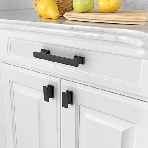 Asidrama 15 Pack 3.75 Inch(96mm) Matte Black Kitchen Cabinet Handles, Cabinet Pulls Kitchen Cabinet Hardware for Cupboard Drawer Pulls - color: Matte Black, size: 3.75" Hole Center, style: 15 Pack