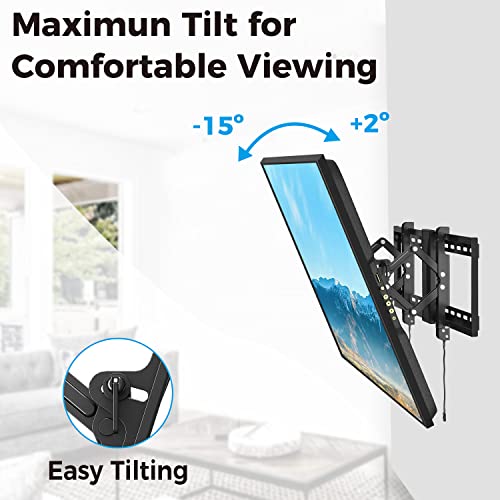 USX STAR Tilting TV Wall Mount for Most 42-90 Inch TVs Fits Up to 24 inch Studs, Low Profile Wall Mount TV Bracket with Quick Release Lock & Extending Arm, Max VESA 600x400mm, Holds up to 120 lbs - size: For 42-90'' TV