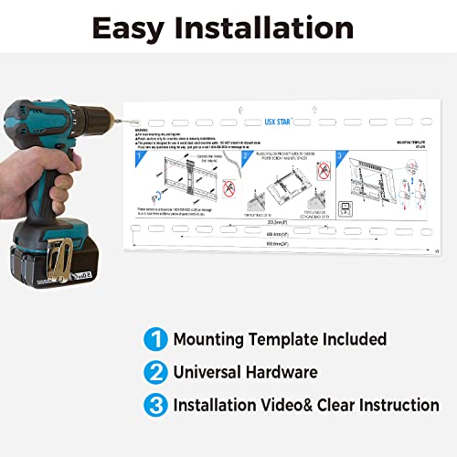 USX STAR Tilting TV Wall Mount for Most 42-90 Inch TVs Fits Up to 24 inch Studs, Low Profile Wall Mount TV Bracket with Quick Release Lock & Extending Arm, Max VESA 600x400mm, Holds up to 120 lbs - size: For 42-90'' TV