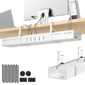 Under Desk Cable Management Tray,Expandable 25.2Inch – 38Inch,White - color: White-1