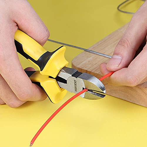 DOWELL 6 Inch Diagonal Cutting Pliers Diagonal Wire Cutters | Durable Nickel Chromium Steel Construction for Electricians and Homes - size: 6" Diagonal Cutting Pliers