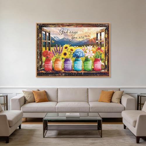 Christian Bible Puzzles for Adults 1000 Pieces, Fun Puzzles for Adults - color: God Says You Are