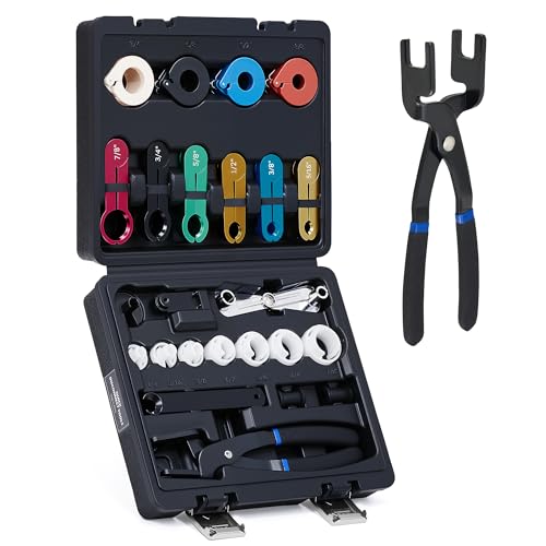 OMT 26pc Fuel Line Disconnect Tool Set With Fuel And AC Disconnect Pliers - color: Black