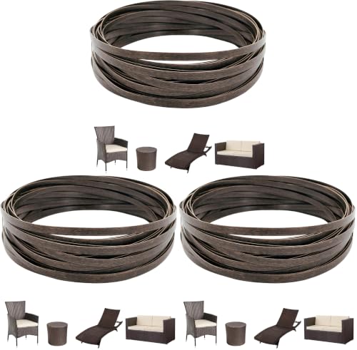 Wicker Repair Kit, Mottled Dark Brown, Polyethylene Material for Patio Furniture Repair, 130ft, High Strength (Pack of 3) - color: Mottled Dark Brown, size: 0.55 Lbs (Pack of 3)
