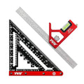 VNW 7inch Rafter Square and 12inch Combination Square Set -CNC-Machined Aluminum Alloy,Heavy Duty Carpenter Square for Woodworking and Home DIY