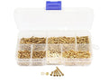 LBY 750pcs Machine Screws Assortment Kit, M2 Phillips Pan Head Bolts, 5 Sizes (with Nuts and Flat washers), Copper (Yellow) - size: M2