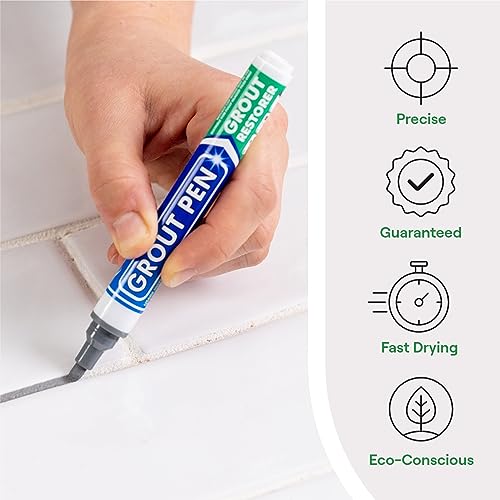 Grout Pen Grey Tile Grout Paint Marker - Narrow 5mm Tip (7mL) - 3 Pack - style: Grey
