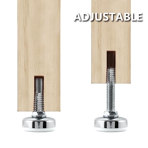 POWERTEC Threaded Leveling Feet 8PK with 3/8"-16 Threaded Inserts, Heavy Duty Adjustable Furniture Levelers with Large Nylon Foot for Cabinets, Benches, Tables & More (71189-P2) - size: Leveling Feet Insert, Set of 8