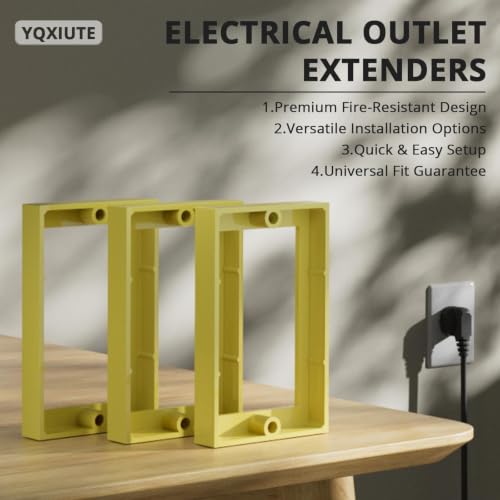 ABS 1/2 Inch Outlet Box Extender, Single Gang, Yellow, 1 Pack - color: Yellow, size: 1 PC