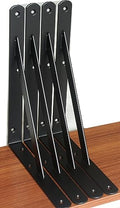 4 Pack L10 x H 8" Black Heavy Duty Shelf Brackets with Screws Metal Shelf Brackets Shelf Support Angle Brackets for Shelves L Brackets Heavy Duty Floating Shelf - size: 10''x8'', style: 4 Pack-Black