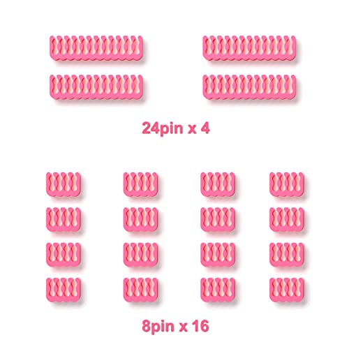 SIRLYR PSU Cable Combs,Pearlescent Paint Computer Wire Organizer,Extension Cables Comb for PC Cable Management 20 Pieces Set = 24 pin x 4, 8 pin x 16 for 3 mm/0.11In up to 3.5 mm/0.13In Pink - color: Pink