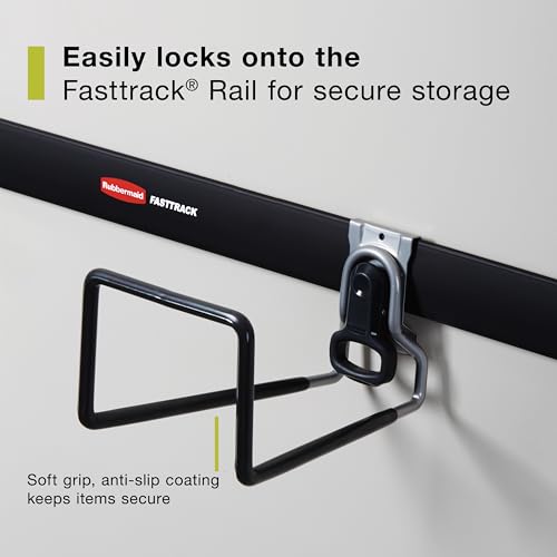 Rubbermaid Garage FastTrack Hose Hook Satin Nickel Wall Mounted Storage System Holds up to 50 pounds for Home/Garage - style: Hose Hook