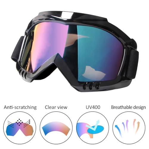 ATV Dirt Bike Goggles 2-Pack Motorcycle Gear Motocross Riding Racing - color: Color Lens