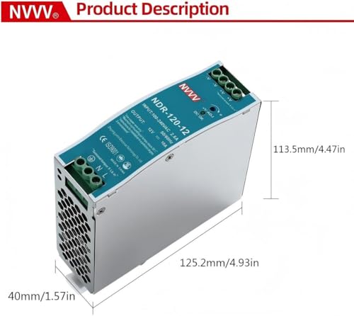 12Vdc 10Amp DIN-Rail Power Supply NDR 120W, Input:100-240VAC,Output:12VDC,Power Supply Switch Switching Converter DC - size: 12V 10A 120W