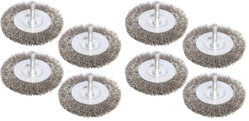 FPPO 8PCS 3 Inch Stainless Steel Wire Wheel Brushes Kit for Drill with 1/4-Inch Shank,Wire Wheels for Power-Operated Grinders (Pack of 2) - size: 3 inches (Pack of 2)