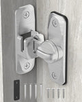 90/180 Degree Barn Door Latch Lock with Spacer, Silver, 1 Pack - color: Silver-1Pc