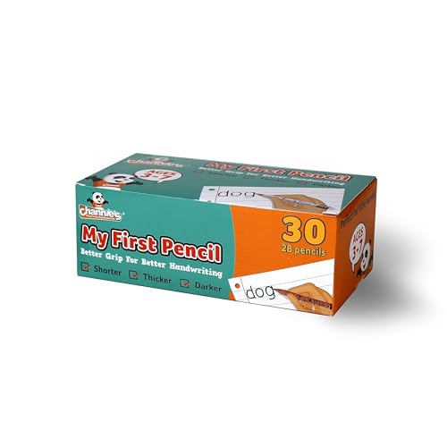 Channie's Extra Thick Kids Pencil Boxes for School Bulk - Easy-to-Hold Presharpened Jumbo Pencils for Preschoolers - Box of 30 Wood Pencils for School, Ideal for Classroom Prizes - White - style: White Panda, Ages 3-7 (My First Pencil)