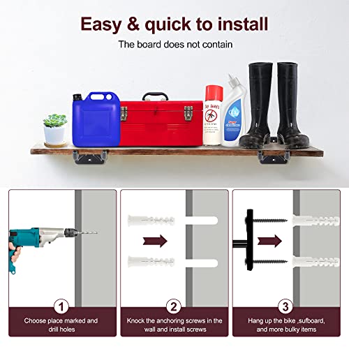 Sinoer 2 Pack Metal Wall Mount Garage Double Storage Hooks - style: 2pc Heavy duty hooks -12"