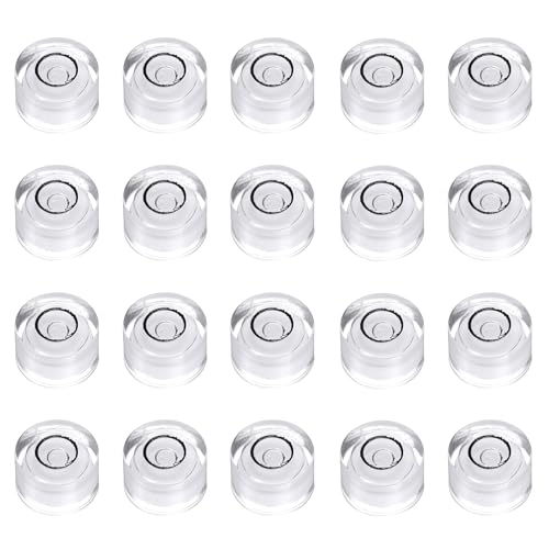 HARFINGTON 20pcs Circular Bubble Spirit Level 10x6mm Mini Round Bubble Spirit Level Little Measuring Layout Tools for TV Industrial Carpentry Picture Frame, White/Black - color: White/Black, size: 10x6mm