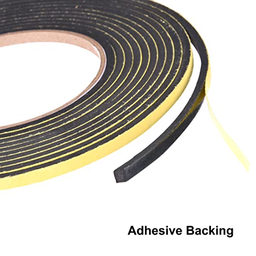 uxcell Sealing Foam Tape 5mm Wide 3mm Thick 4m/13ft Long, Self Adhesive Weather Strip for Window Door Insulation, Pack of 2 - size: 5mmx3mmx4m