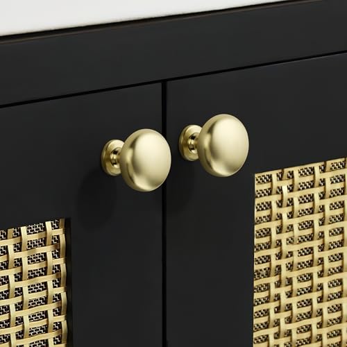 AVICCI 10 Pack Cabinet Knobs Brushed Gold Modern Drawer Pulls for Kitchen Cabinet Batheroom Drawer Dresser Furniture Handware Cabinet Pulls - color: Brushed Gold, size: Knob-10Pcs