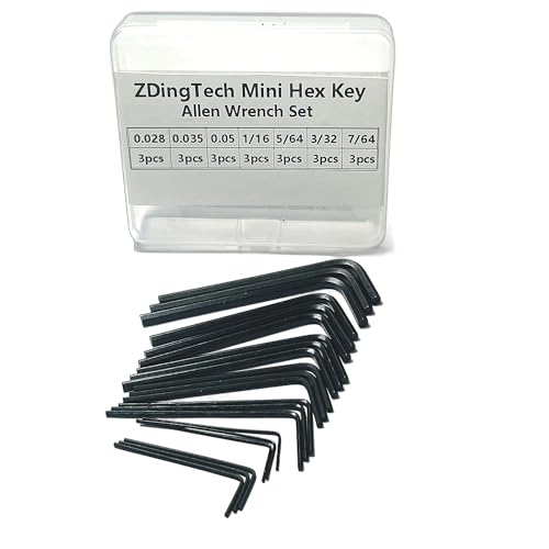 21pcs Mini Hex Key Set,Mini Hex Wrench sets Tool Kit,Imperial L Shape Micro Allen Wrench, 0.028, 0.035, 0.05, 1/16", 5/64", 3/32", 7/64", Each 3 Set. - size: Mini Hex Key Set-21 pcs for all size-Black