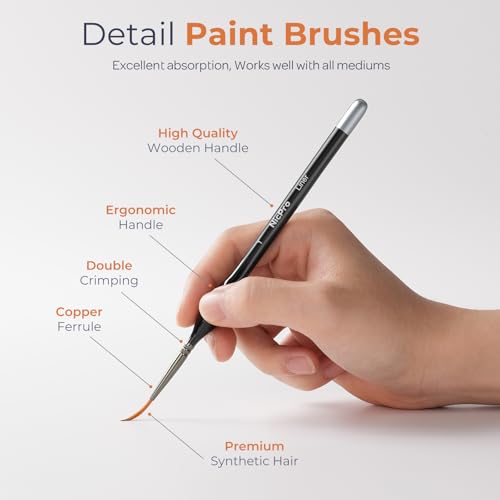 Nicpro 16 PCS Miniature Paint Brushes,Fine Tip Micro Detail Paint Brush Set - size: 16 PCS