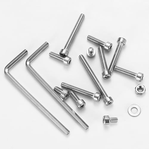 1110 Pcs M3 Small Metric Screws with Nuts, Hex Socket Head Cap and Nut Assortment Kits, Stainless Steel Replacement Machine Fastener Screws and Bolts Nuts (Silver 1110) - color: Silver 1100